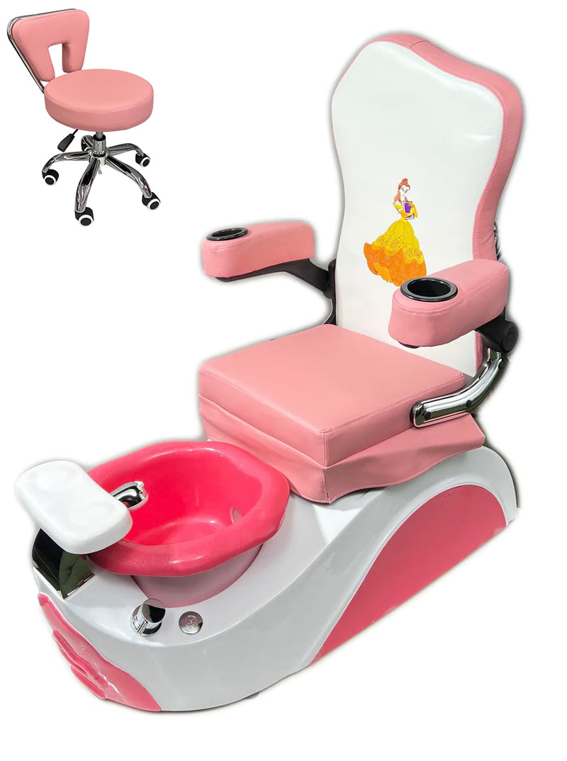 Kid Spa Chair with Stool - Pink