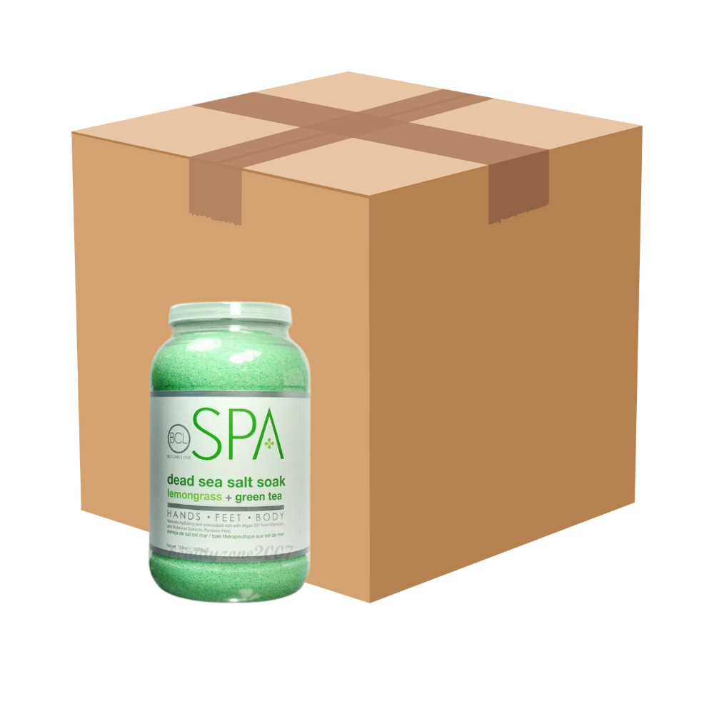 BCL Spa Dead Sea Salt Soak Lemongrass & Green Tea (128 oz) - Case of 4
