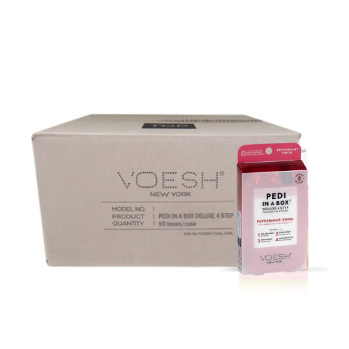 VOESH Deluxe Pedicure 4 Step - Peppermint Swirl (Limited Edition) - Case of 50