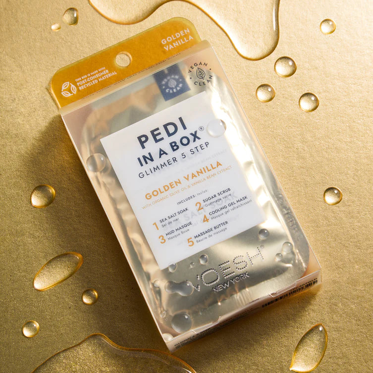 Voesh Deluxe Pedicure 5 Step Glimmer - Golden - Case of 50