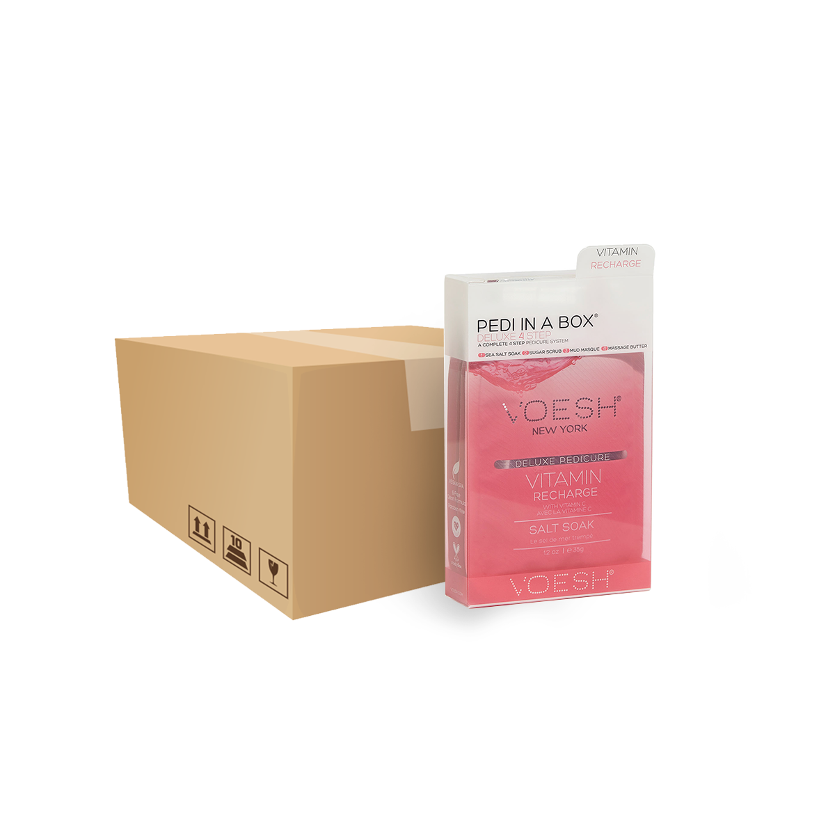 VOESH Deluxe Pedicure 4 Step - Vitamin - Case of 50