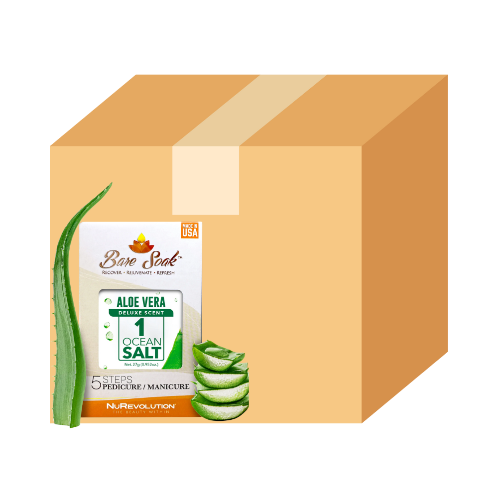 NuRevolution Deluxe 5 Steps Pedicure - Aloe Vera - Case of 50