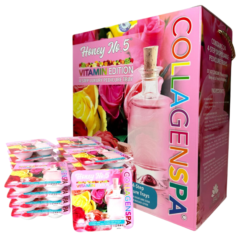 Khay chăm sóc móng chân 4 bước La Palm CollagenSpa - Mật ong số 5 - Hộp 4 hộp