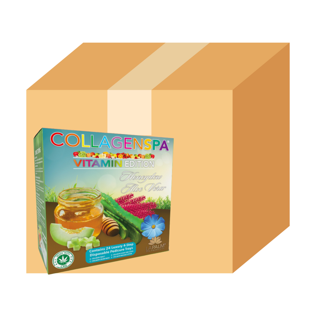 La Palm CollagenSpa 4-Step Pedicure Tray - Honeydew Aloe Vera - Case of 4 Boxes/96