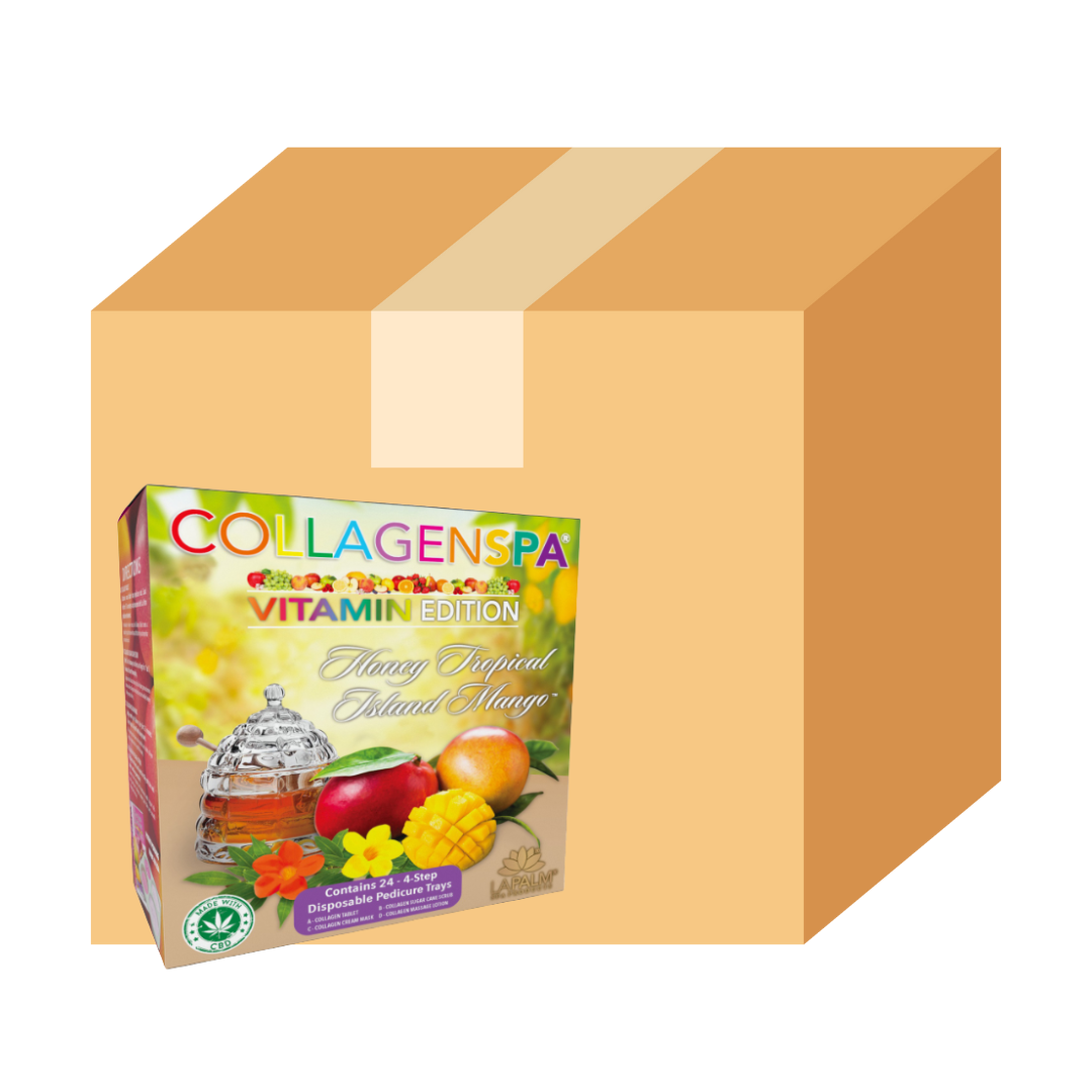 La Palm CollagenSpa 4-Step Pedicure Tray - Honey Tropical Island Mango - Case of 4 Boxes/96