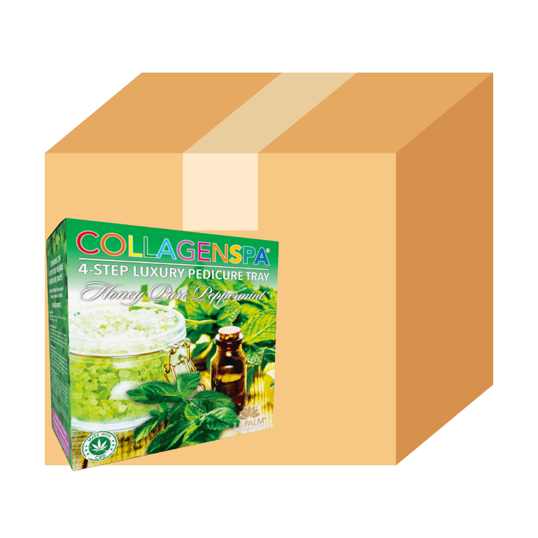 La Palm CollagenSpa 4-Step Pedicure Tray - Honey Pure Peppermint - Case of 4 Boxes/96