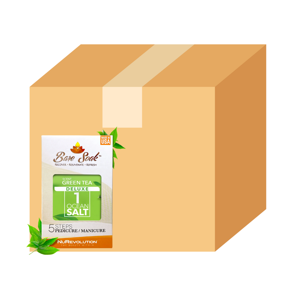 NuRevolution Deluxe 5 Steps Pedicure - Green Tea - Case of 50