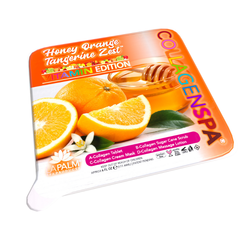 La Palm CollagenSpa 4-Step Pedicure Tray - Honey Orange Tangerine Zest - Case of 4/96