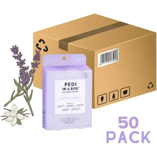VOESH Pedi in a Box O2 Fizz 5 bước - Hoa oải hương - Hộp 50