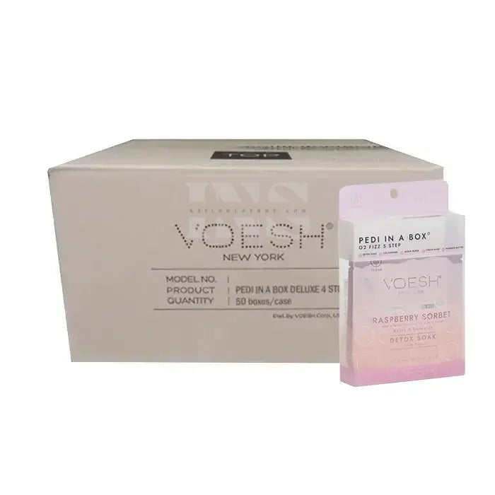 Voesh Deluxe Pedicure 4 Step O2 Bubbly Spa - Raspberry - Kit