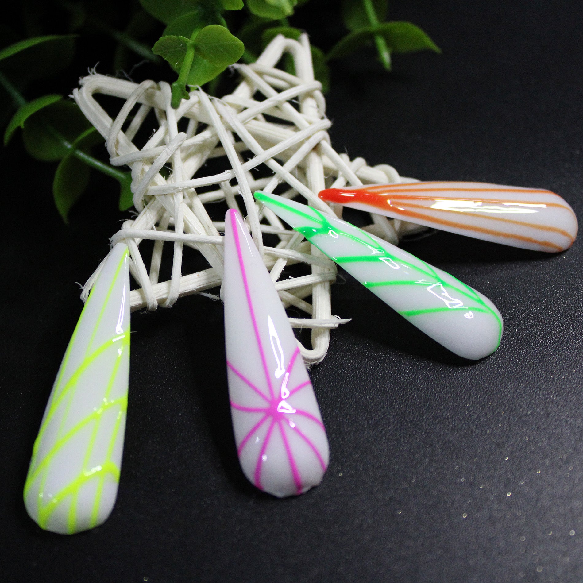 IND Spider Gel Kit 4 Màu Neon 10ml Kèm 2 Cọ Vẽ