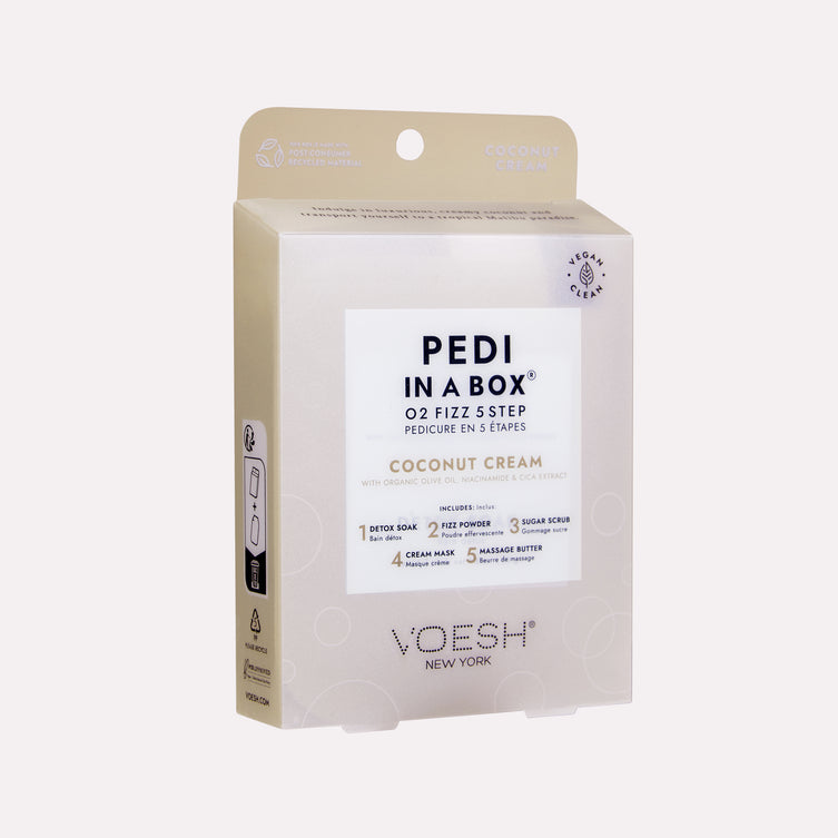VOESH Pedi in a Box O2 Fizz 5 bước - Kem dừa - Hộp 50 viên