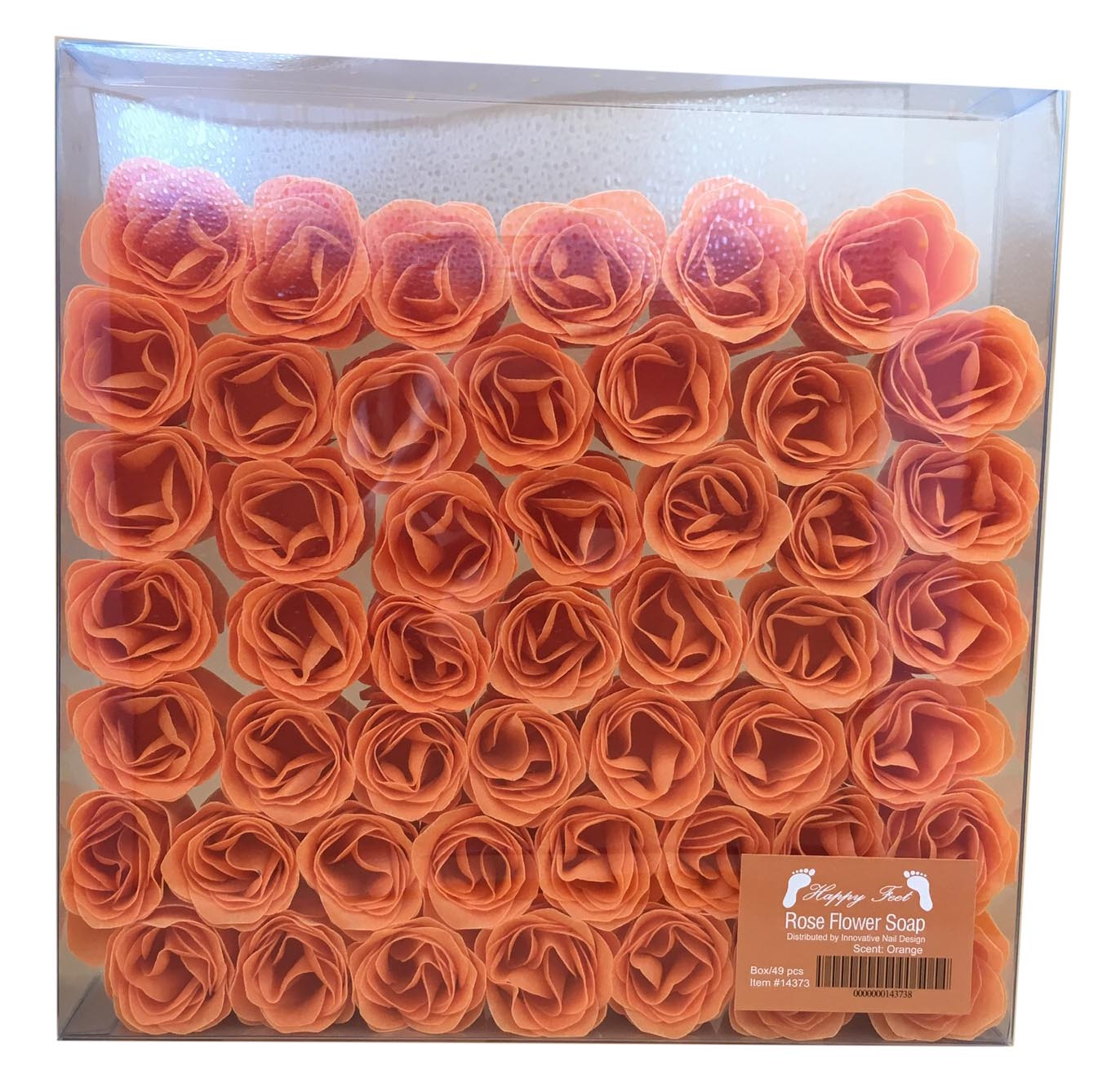 HappyFeet Petal Rose Flower Soap for Spa - Orange - 1 Box