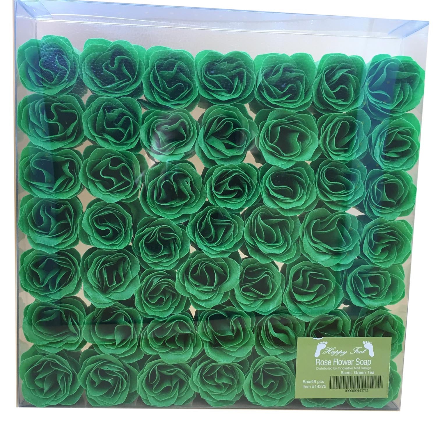 HappyFeet Petal Rose Flower Soap for Spa - Green Tea - 1 Box
