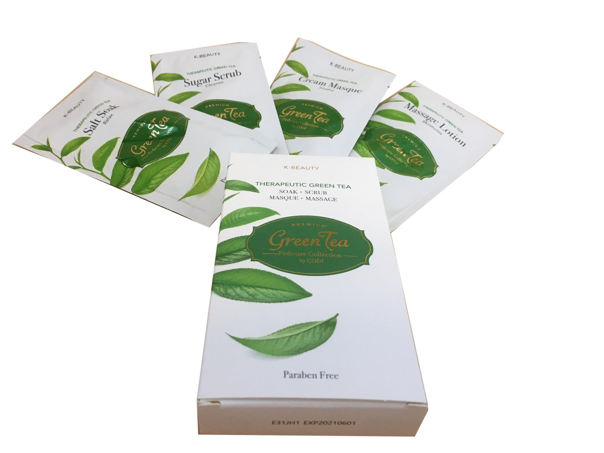 Bộ sản phẩm chăm sóc móng chân cao cấp Codi K-Beauty Deluxe 4 bước - Trà xanh - Hộp 120