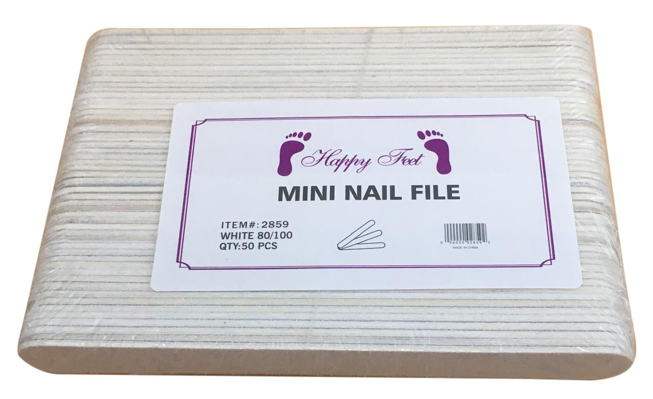 Dũa móng HappyFeet Nails cỡ nhỏ 4" và 5" màu trắng