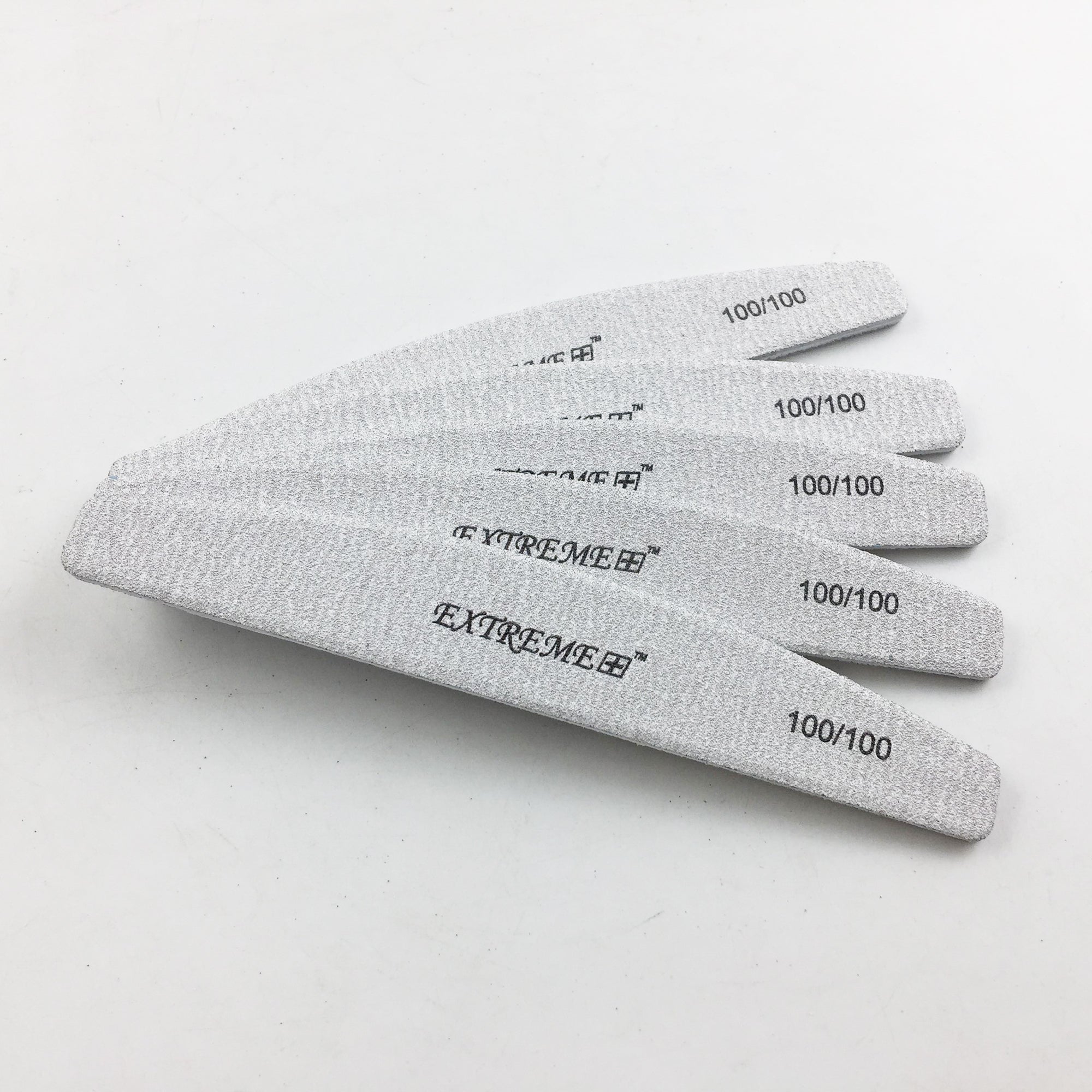 EXTREME+ Half Moon Zebra Nail File - 100/100 grit - Pack of 50