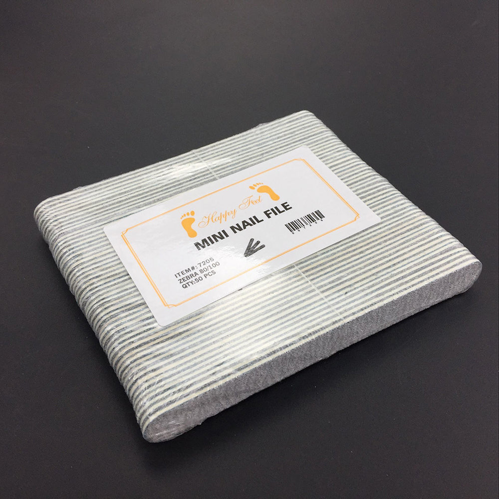 Dũa móng tay HappyFeet nhỏ 4" và 5" Zebra 80/100