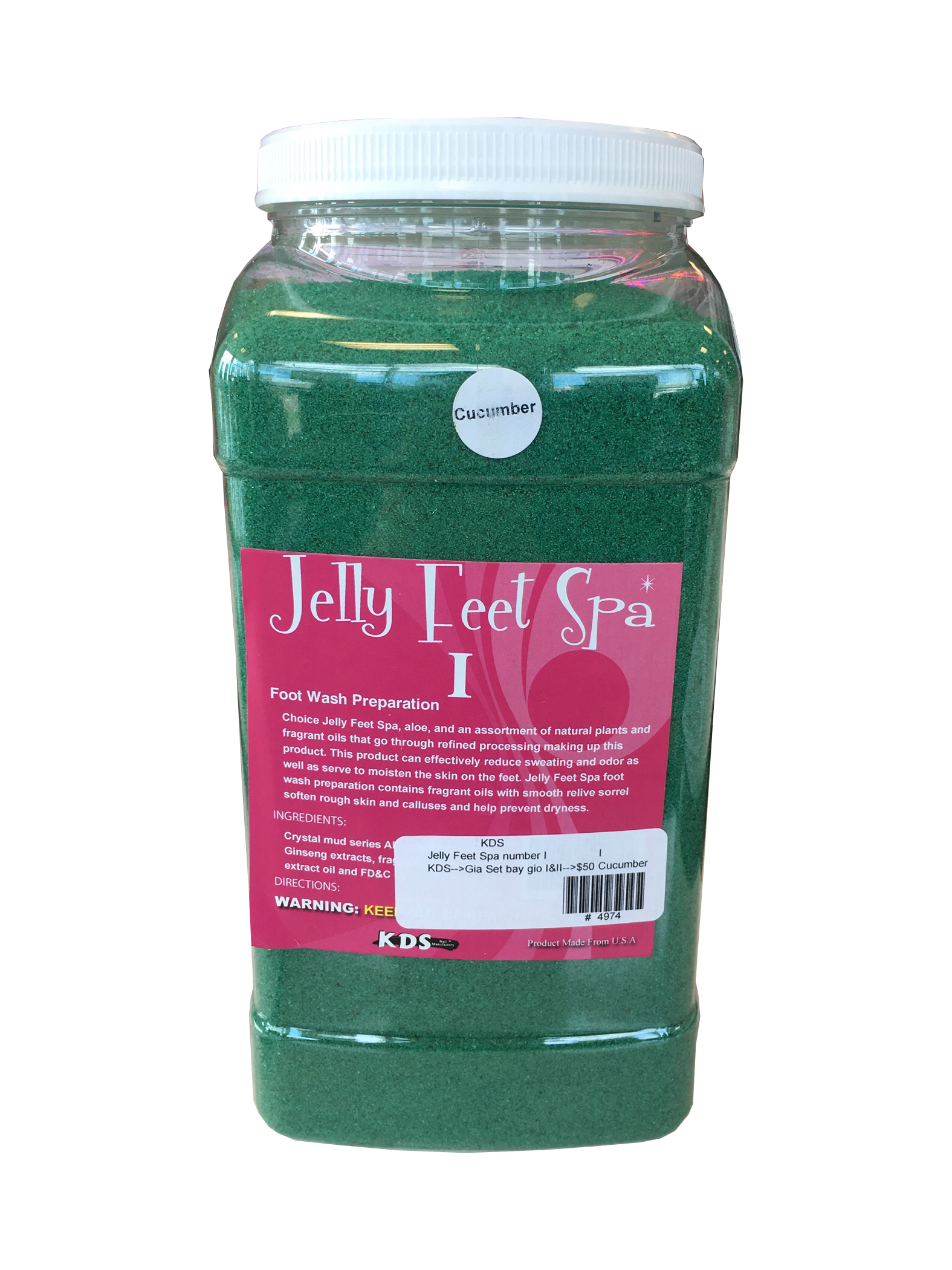 KDS Jelly Feet Spa Number I - Cucumber - Case of 4