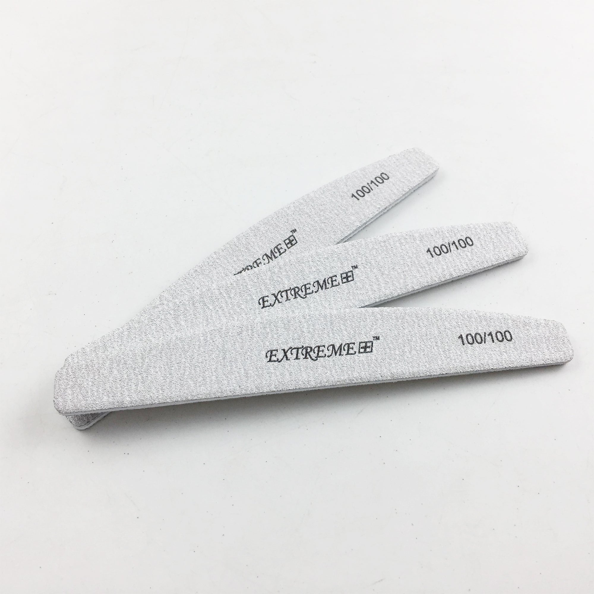 EXTREME+ Half Moon Zebra Nail File - 100/100 grit - Pack of 50