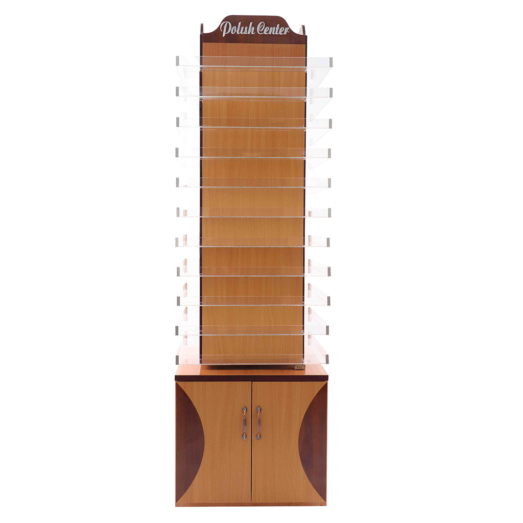 Powder & Polish Display Stand - 600 - Light Wood
