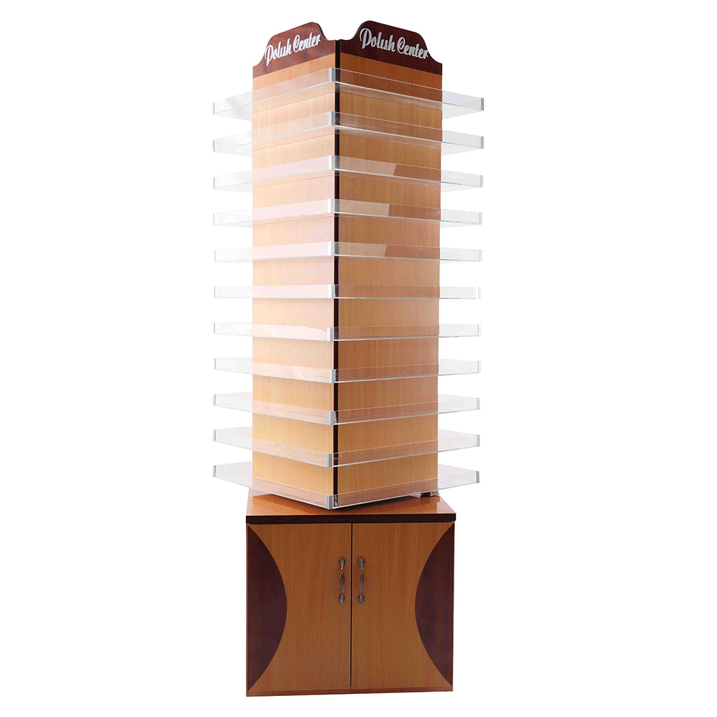 Powder & Polish Display Stand - 600 - Light Wood