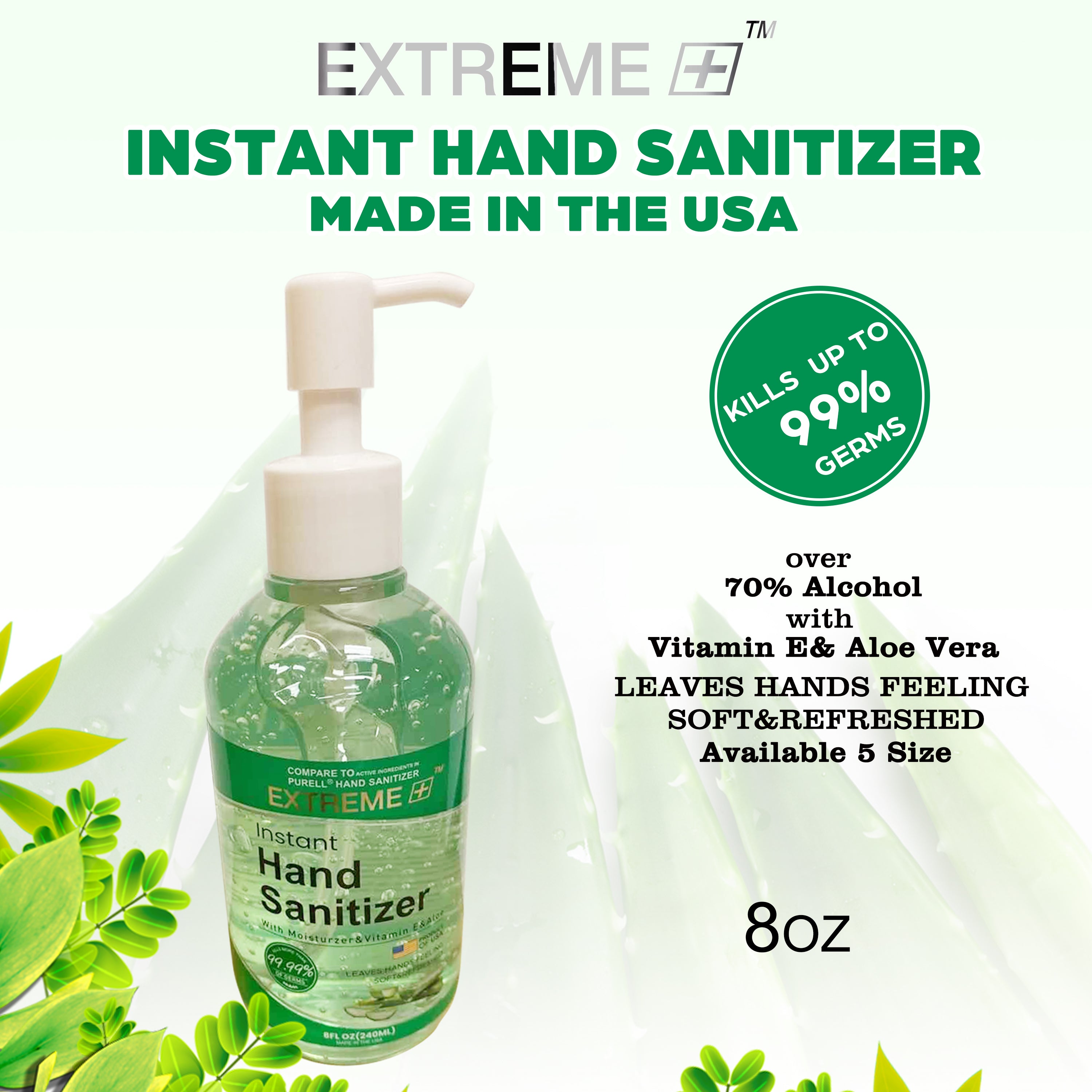 EXTREME+ Hand Sanitizer Gel, 8 oz