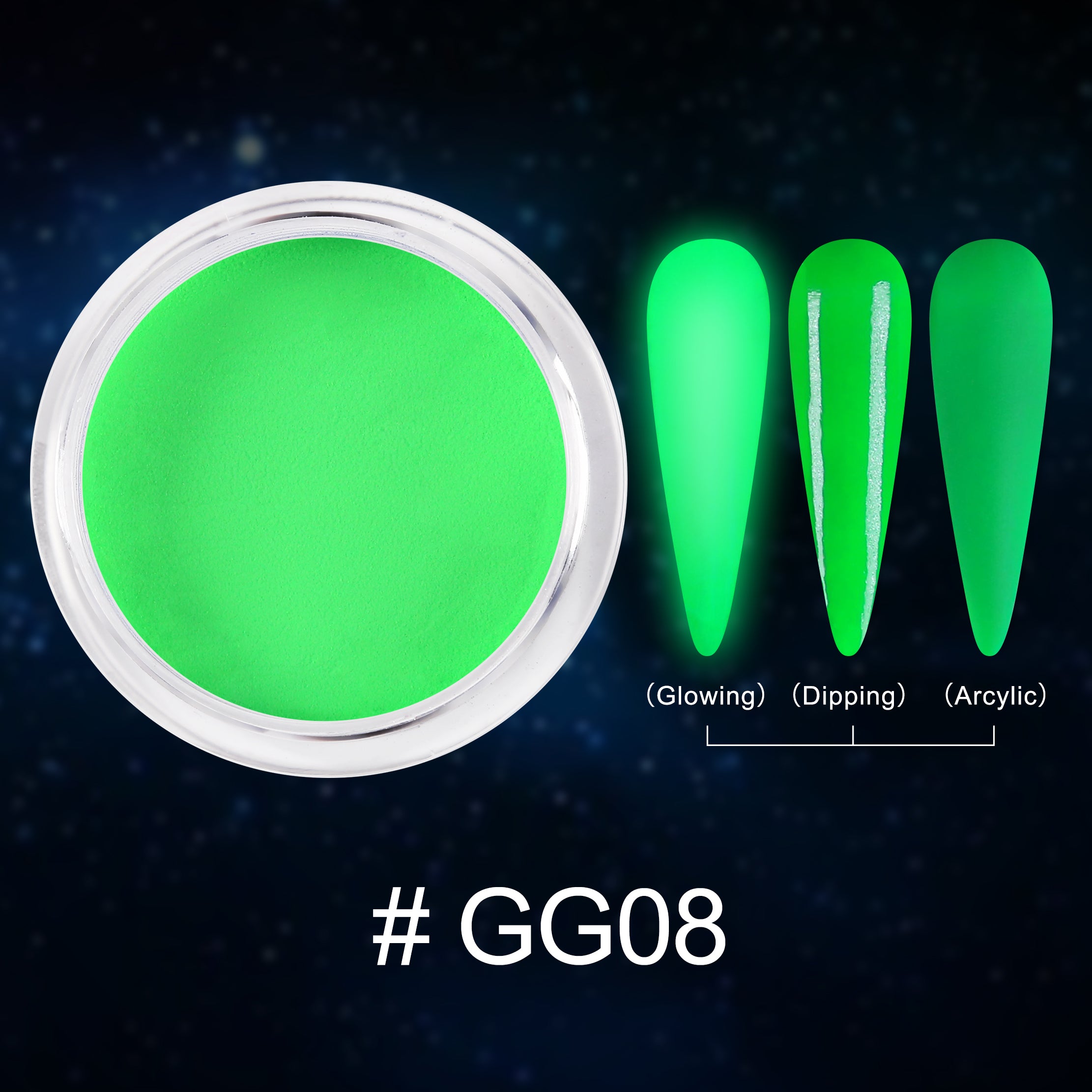 EXTREME+ SUPER Glow in the Dark Dip Powder 2 oz - #008