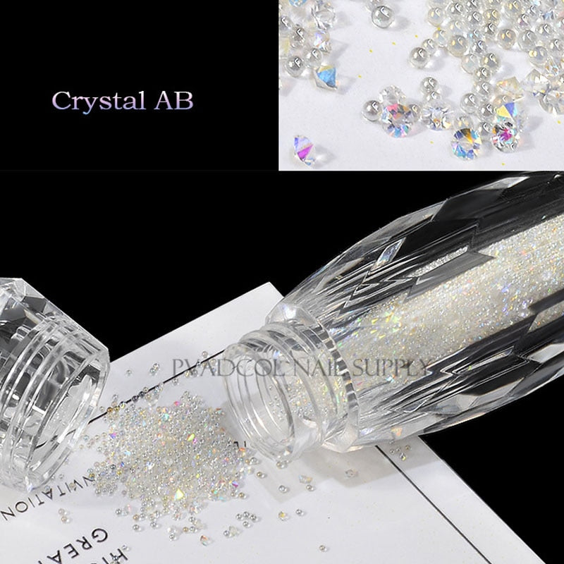 1440pcs Shiny Crystal AB Mini Pixie Nail Rhinestones Glitter 3D