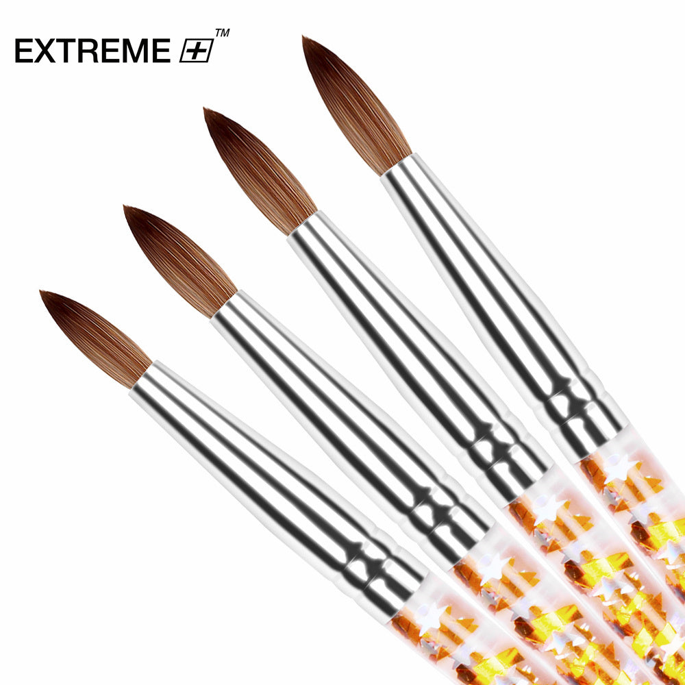 EXTREME+ Acrylic Nail Brush, Art Brush #10 Gold Glitter Handle