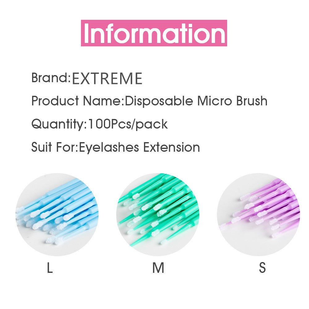 100 miếng Micro Applicator Brushes Lash Micro Swabs để nối mi, trang điểm