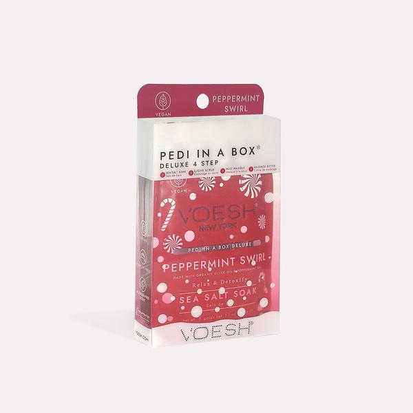 VOESH Deluxe Pedicure 4 Step - Peppermint Swirl (Limited Edition) - Case of 50