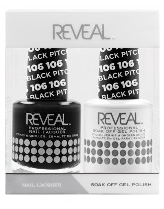 Reveal Duo Gel and Nail Lacquer Set - 106 Pitch Black