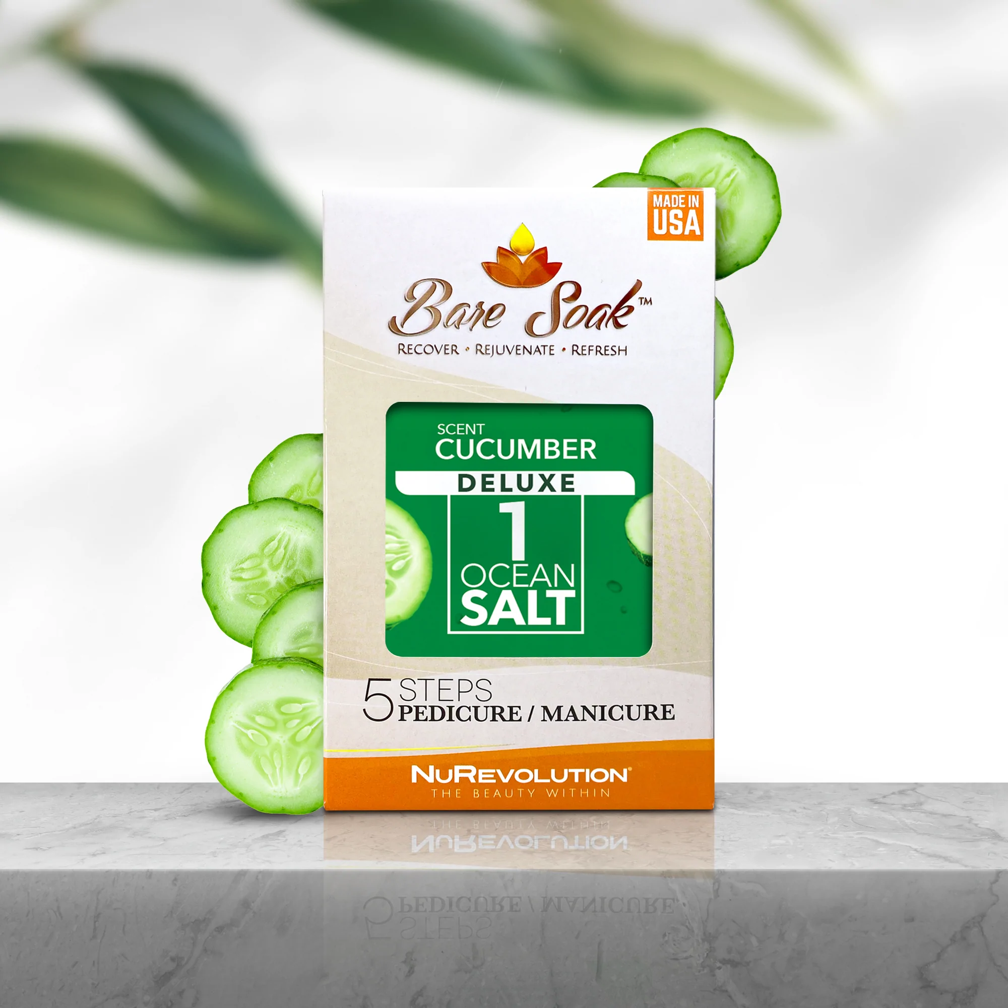 NuRevolution Deluxe 5 Steps Pedicure - Cucumber - Case of 50