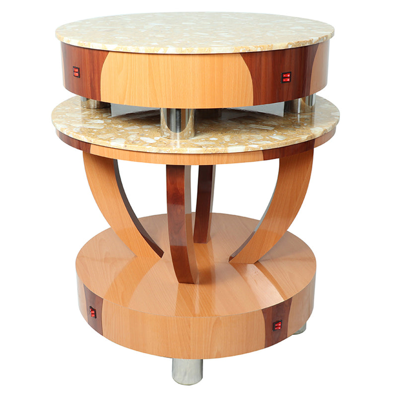 Nail Dryer Table - D03 Round - Light Wood