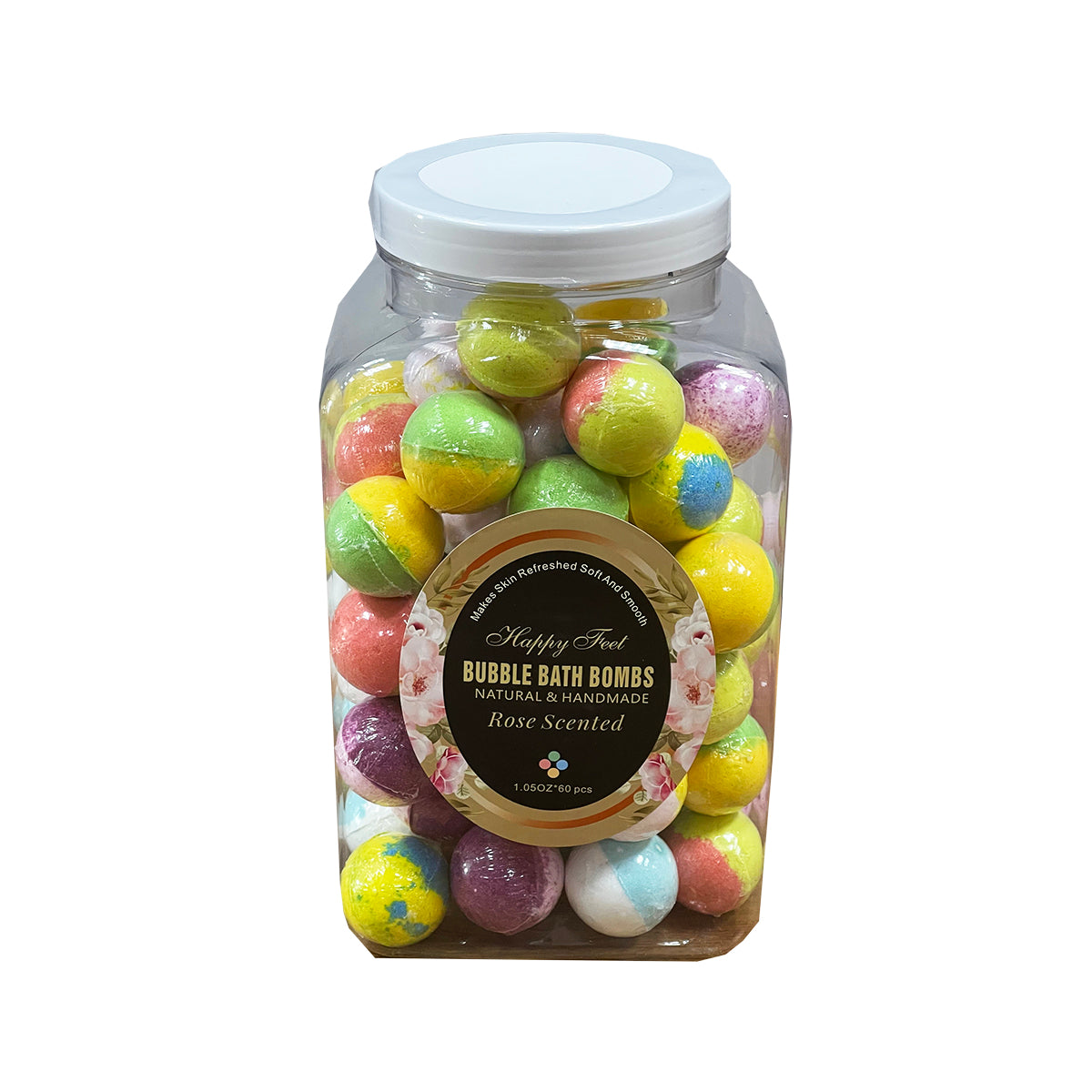 HappyFeet Bubble 60 Bath Bombs - Cream Rose - Case of 4