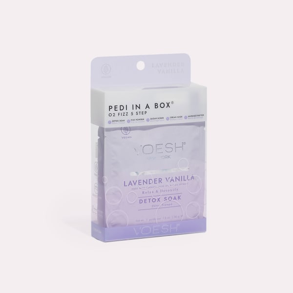 VOESH Pedi in a Box O2 Fizz 5 bước - Hoa oải hương - Hộp 50