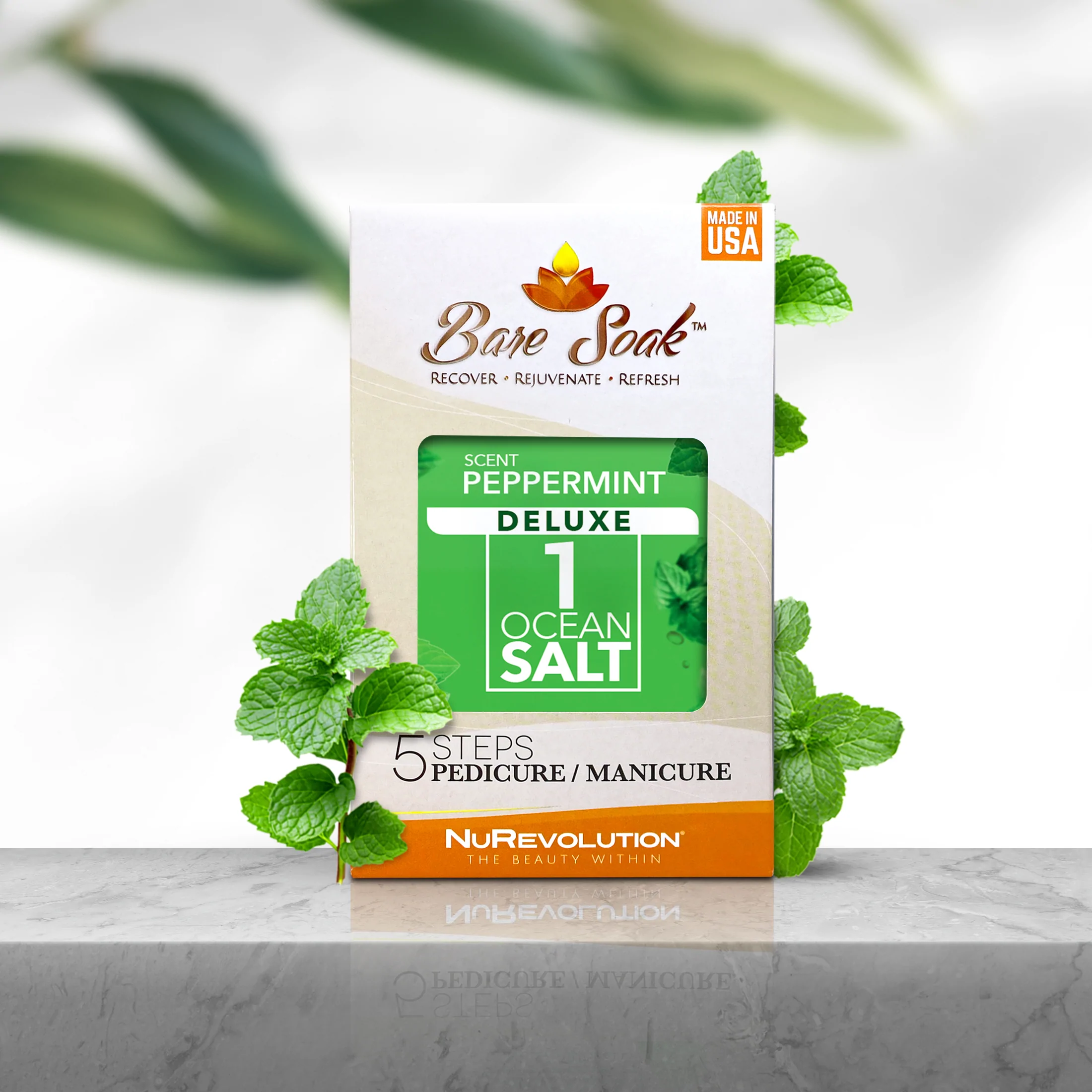 NuRevolution Deluxe 5 Steps Pedicure - Peppermint - Case of 50