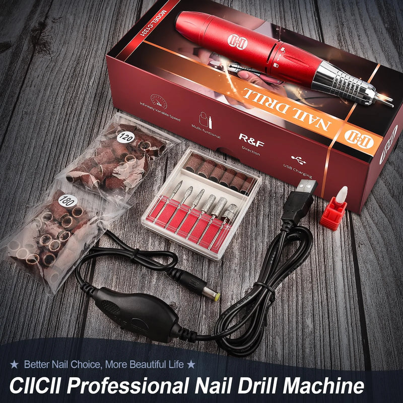 Electric Nail Drill Machine,  30000RPM Professional Nail Drill Kit