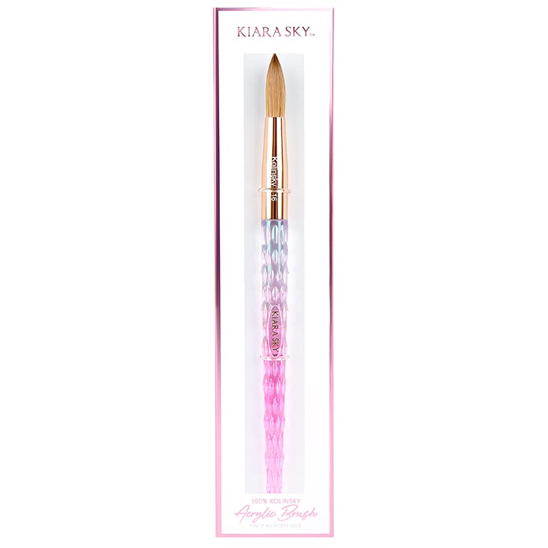 Kiara Sky Pink Crystal Acrylic Kolinsky Nail Brush # 16