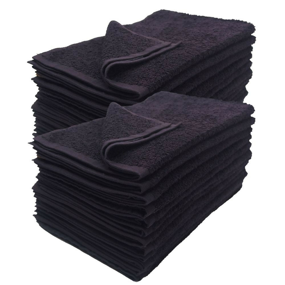 Nail Salon Towels - Black / 16x27 / 100% Cotton, 3LBS per dozen