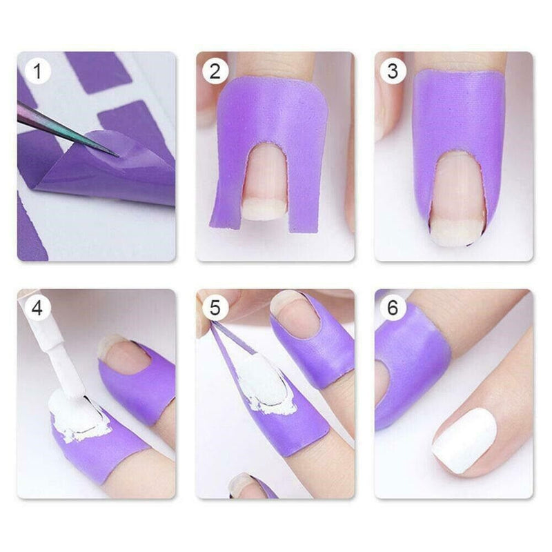 100Pcs Peel off Tape Nail Protectors U-Shaped Spill Resistant Nail Art