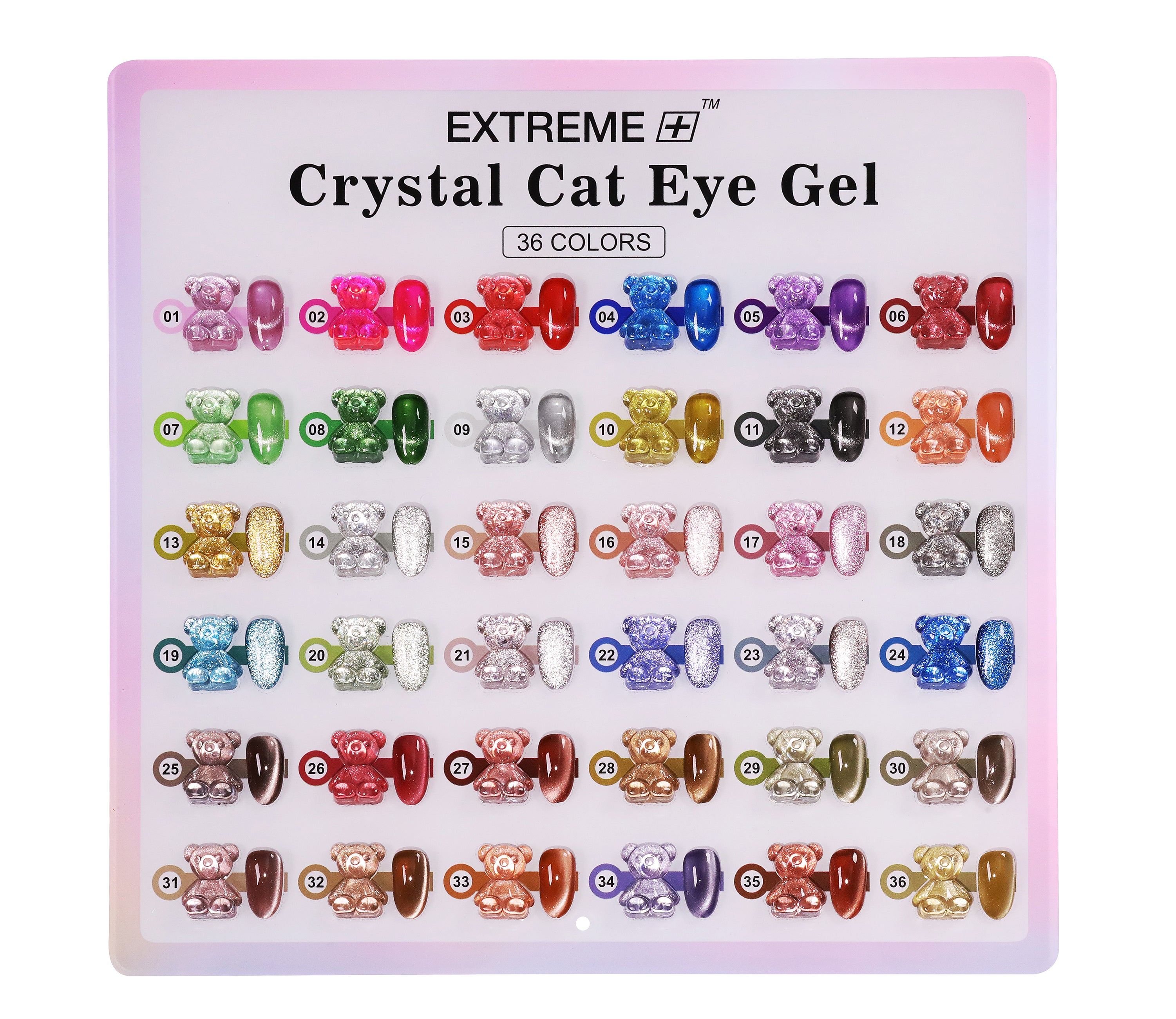 Extreme+ Crystal Cat Eye Gel - Full 36 colors