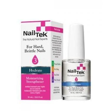 Nail Tek Hydrate 3 Moisturizing Strengthener - For Hard, Brittle Nails 0.5oz