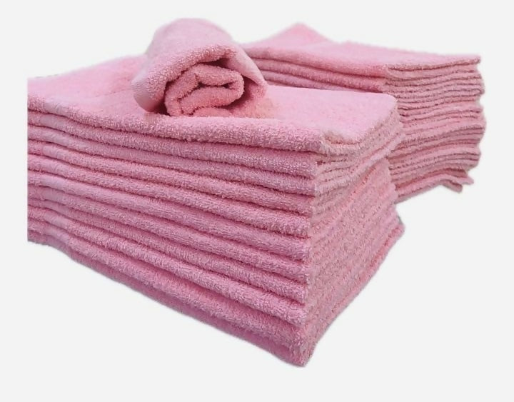 Nail Salon Towels - Pink / 16x27 / 100% Cotton, 3LBS per dozen