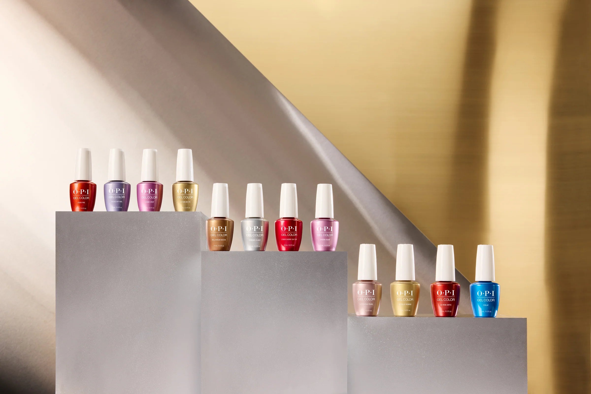 OPI Gel Thu 2024 - Bộ sưu tập Metallic Mega Mix (Bao gồm gel nền và gel phủ) 