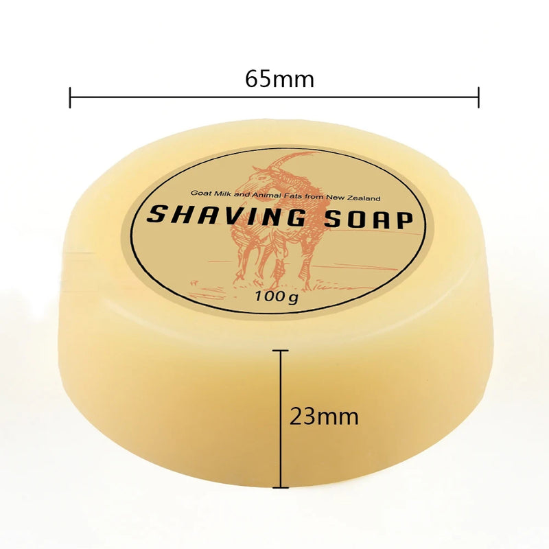 100g Goat Milk Men Beard Shaving Soap Cream Foaming Lather for Razor Barber Salon Traditional Wet Shaving Tool 3.5OZ