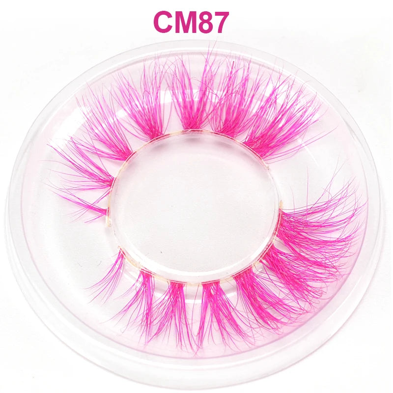 OKAYLASH 3D 6D False Colored Eyelashes Natural Real Mink fluffy Style  Eye lash Extension Makeup Cosplay Colorful Eyelash
