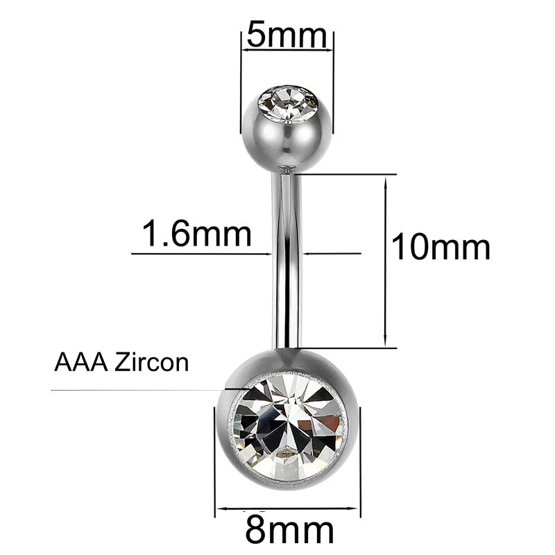 G23titan 15 Colors Medical Titanium Zirconia Navel Piercing Barbell Surgical Steel Belly Button Rings Top Quality Body Jewelry