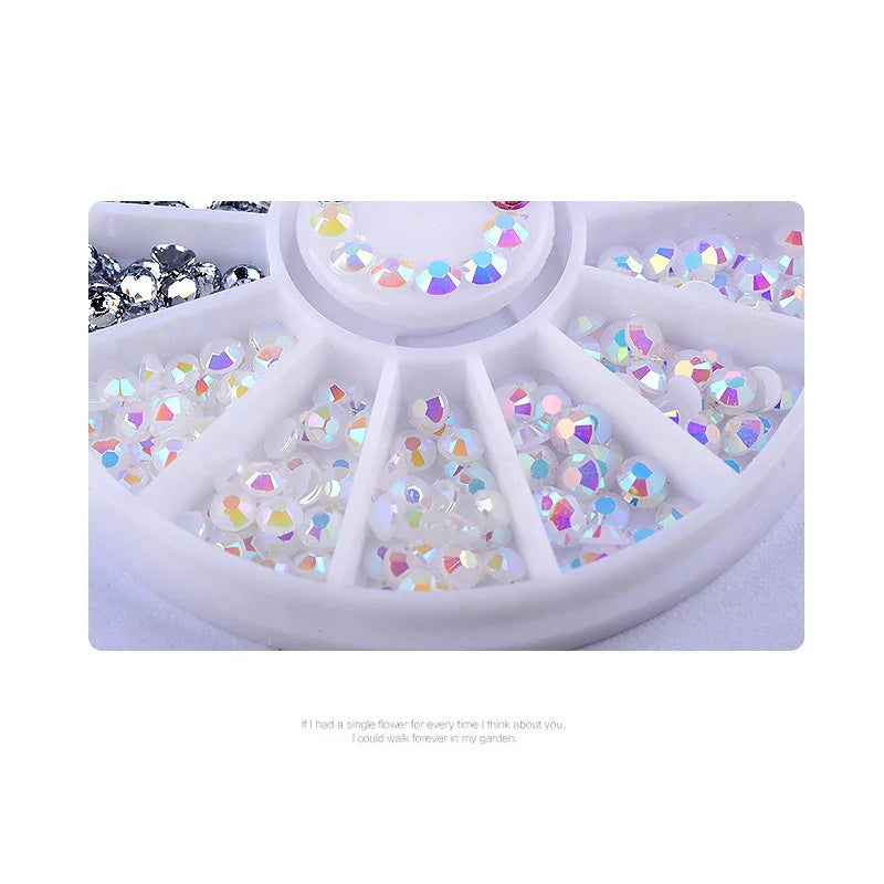 1 Box Colorful 3D Jelly AB Acrylic Wheel Nail Stickers Decoration DIY Nail Art Tips Jewelry Rhinestones Manicure Tools